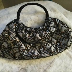 Lace black handbag